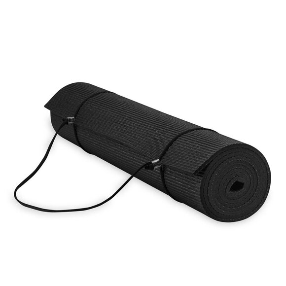NWT Gaiam Essentials Classic Yoga Mat w/ Carry Strap - Black, 6 MM - Picture 5 of 6